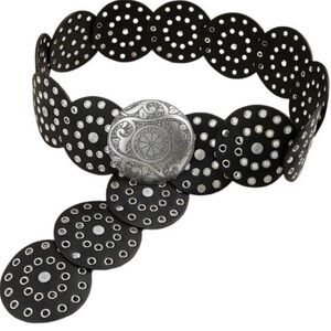 Super Cute Black and Silver Circular Belt